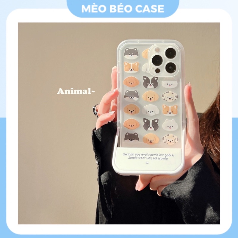 (SIÊU RẺ) Ốp lưng iphone nhiều mặt cún a dog có thanh đỡ 7plus/8/8plus/x/xr/xs/11/12/13/pro/max/plus/promax