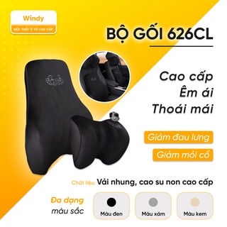 Bộ Gối Tựa Đầu Ô Tô, Gối Tựa Lưng Ô Tô Cao Su Non Cao Cấp Chống Mỏi Cổ, Siêu Đàn Hồi, Không Bị Sờn, Xẹp Lún