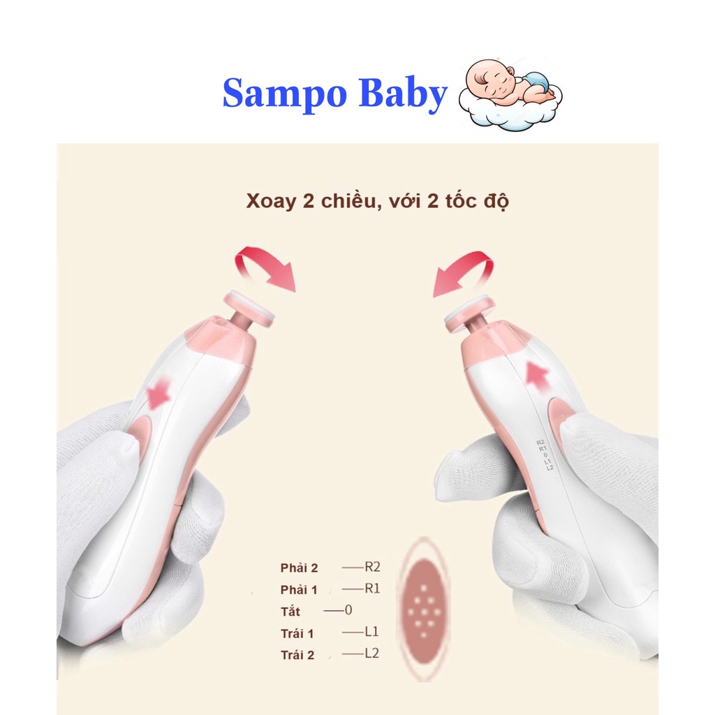 (Sẵn Hàng) Máy cắt móng tay,móng chân điện đa năng cho bé, Cắt dũa móng an toàn (Tặng kèm 2 Pin)