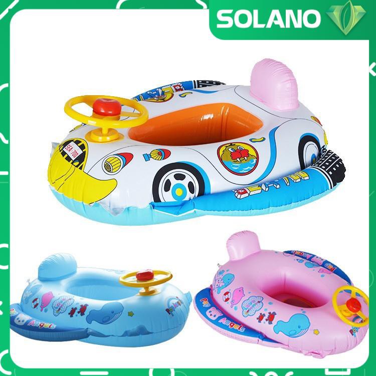 Phao Bơi Cho Bé SOLANO Phao Bơi Trẻ Em Xỏ Chân Chống Lật Hình Ô Tô Có Vô Lăng Và Còi Bấm SS-001099