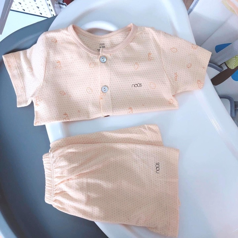 [Full] Bộ Nous Cộc Tay Cài Giữa cho bé từ 3M - 12M