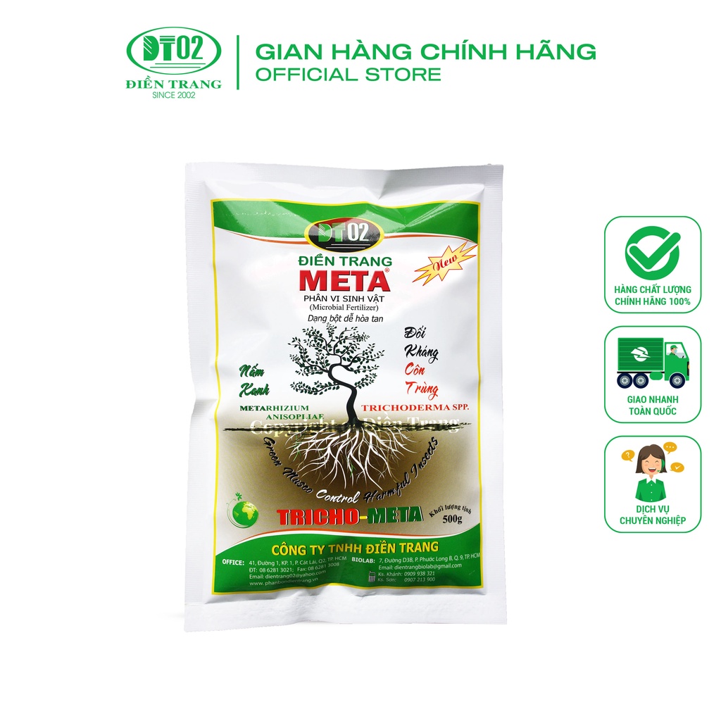 Nấm đối kháng côn trùng, bảo vệ bộ rễ Điền Trang META 500g