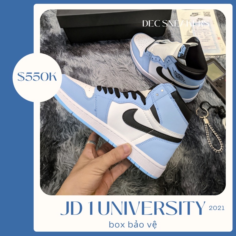 [Chuan 11 - fullbox -bill] Giày Sneaker Jordan 1 High University Blue 2021