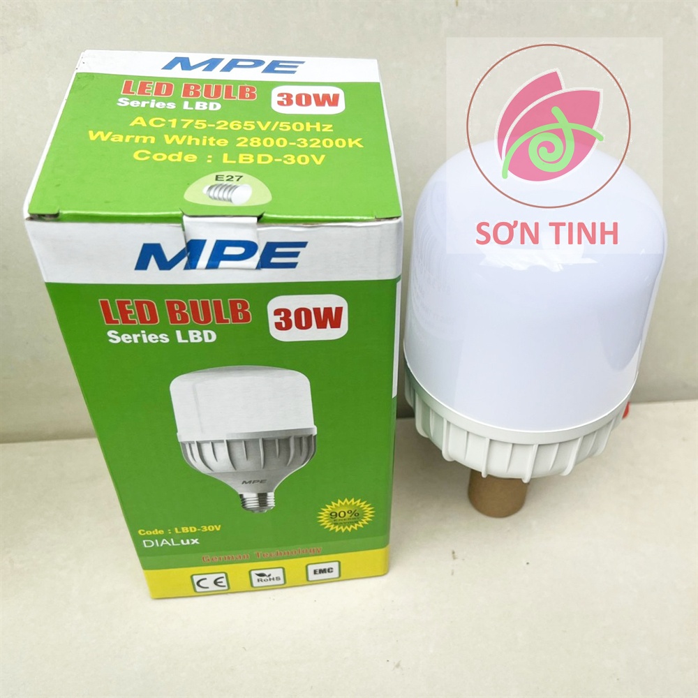 Bóng đèn led bulb MPE LBD công suất 30W ánh sáng trắng, ánh sáng vàng