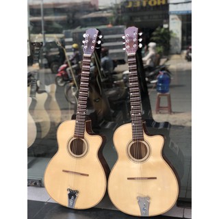 Đàn guitar thùng vọng cổ phím lõm gỗ hồng đào