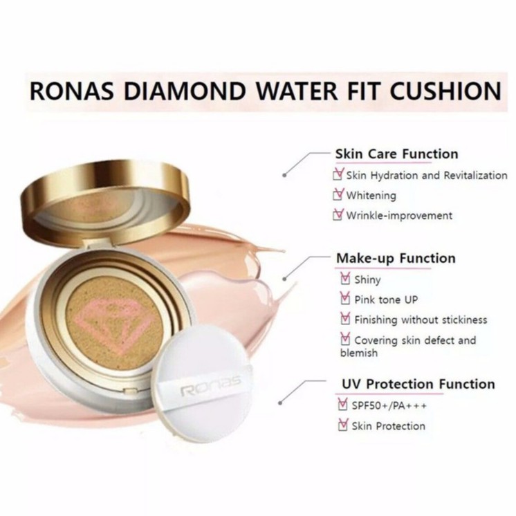 [Ronas Official] 로나스 PHẤN NƯỚC CAO CẤP D-I-AMOND WATER FIT CUSHION RONAS | BigBuy360 - bigbuy360.vn