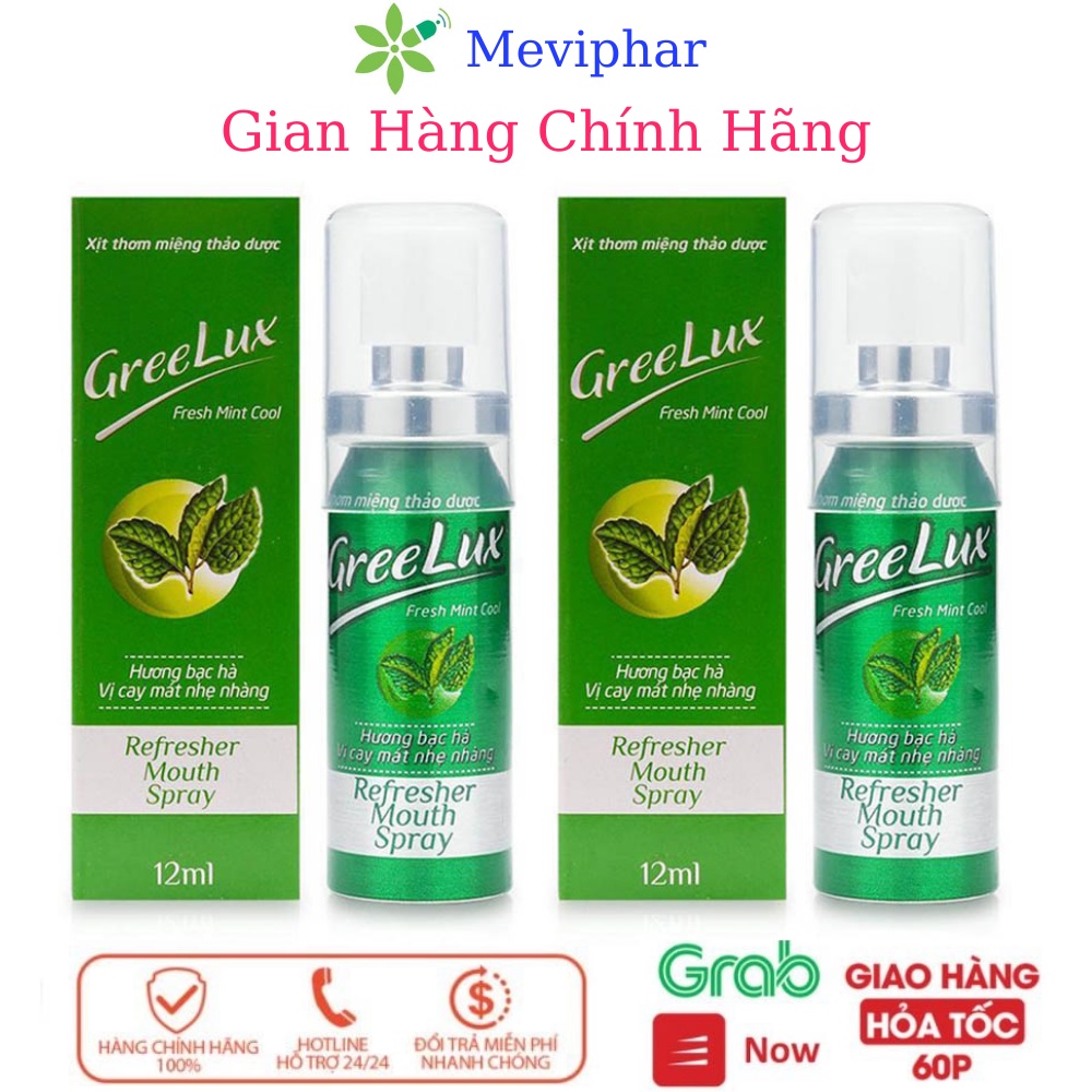 Lọ Xịt Thơm Miệng Greelux Fresh Mint Cool.Vị Cay Mát Nhẹ Nhàng,Thơm Tho Cả Ngày