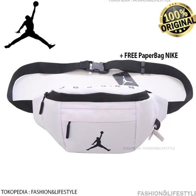 Túi Đeo Hông Nike Air Jordan Bằng Da Màu Trắng Dễ Phối Đồ