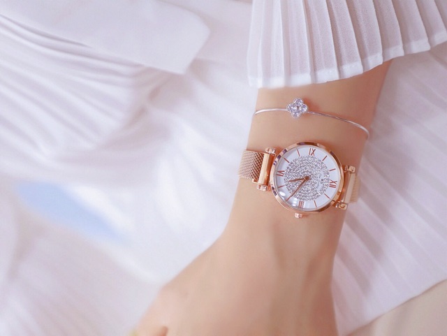 Đồng hồ nữ Bee Sister chính hãng dây nam châm mặt đính đá mẫu mới siêu hot | BigBuy360 - bigbuy360.vn