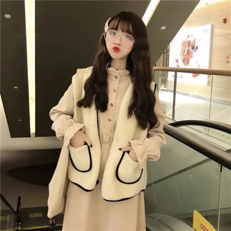 Đầm dáng dài có cúc phần áo, tay dài có bó cổ tay kiểu hàn quốc | BigBuy360 - bigbuy360.vn