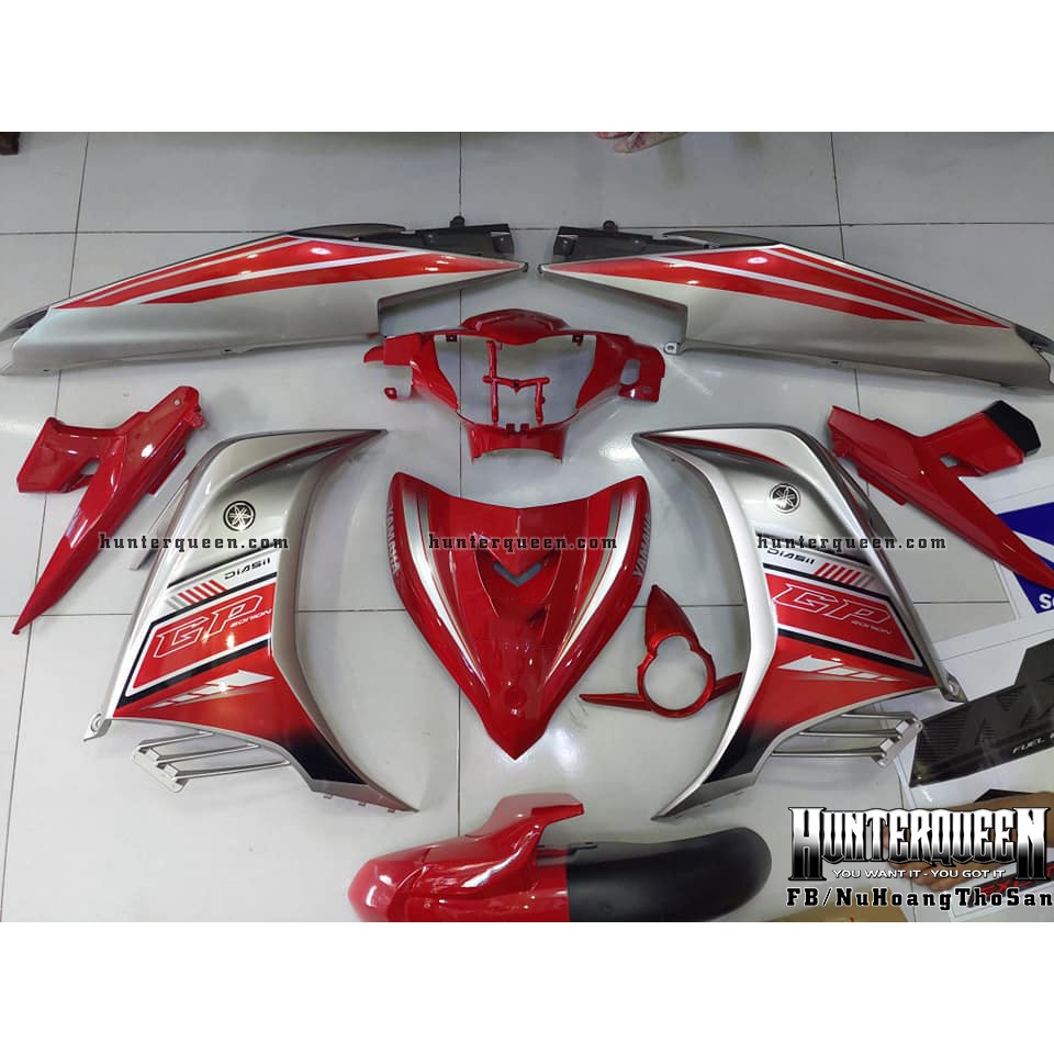 Tem rời candy Exciter 2011 - Tem GP 2012 đỏ bạc - Tùy chỉnh theo yêu cầu - Tem chế Exciter 135 chất lượng cao