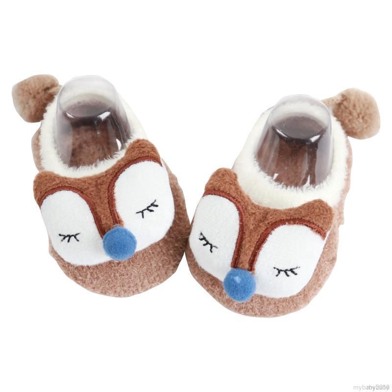 Baby Boys Girls Socks Stereo Doll Feather Yarn Socks Coral Velvet Newborn Floor Socks