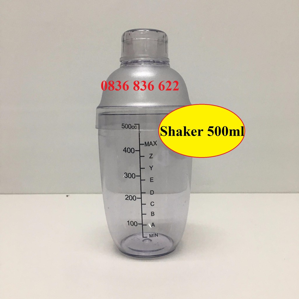 Bình Lắc Shaker Nhựa 350ML - 530ML - 700ML - 1000 ML ( Đã bao gồm nắp )