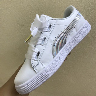 GIÀY THỂ THAO Giày thể thao sneaker PUMA basket heart PaTENT FULL WHITE NAM NỮ 2018