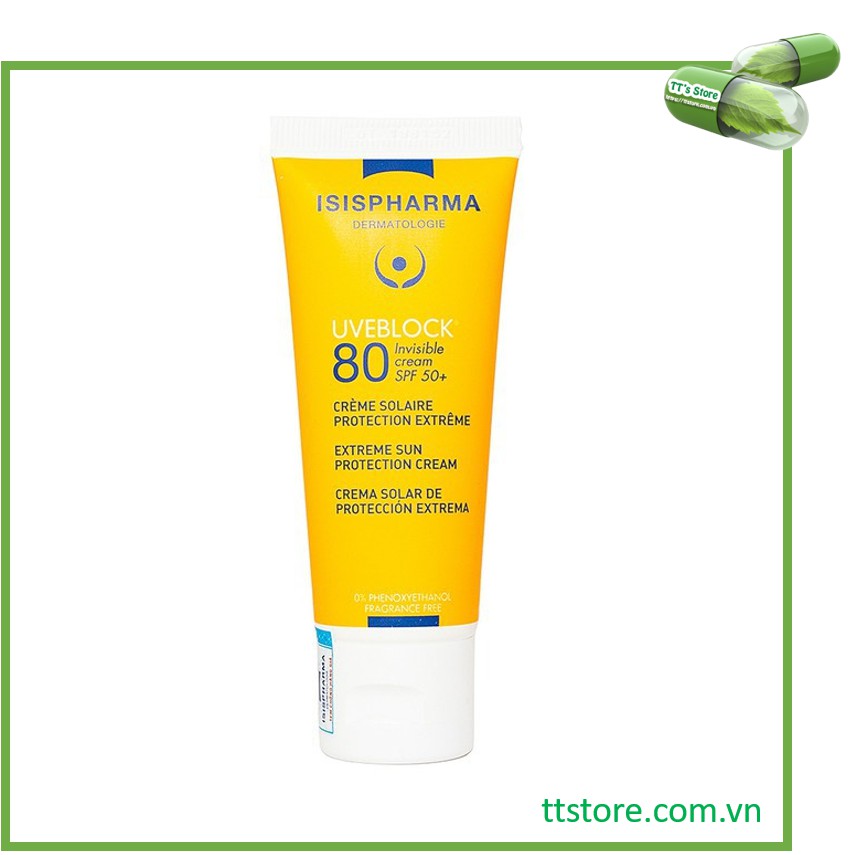 Kem chống nắng ISIS Pharma Uveblock 80 40ml [Uv block, Uvblock, uvlock, uvelock, uverblock]