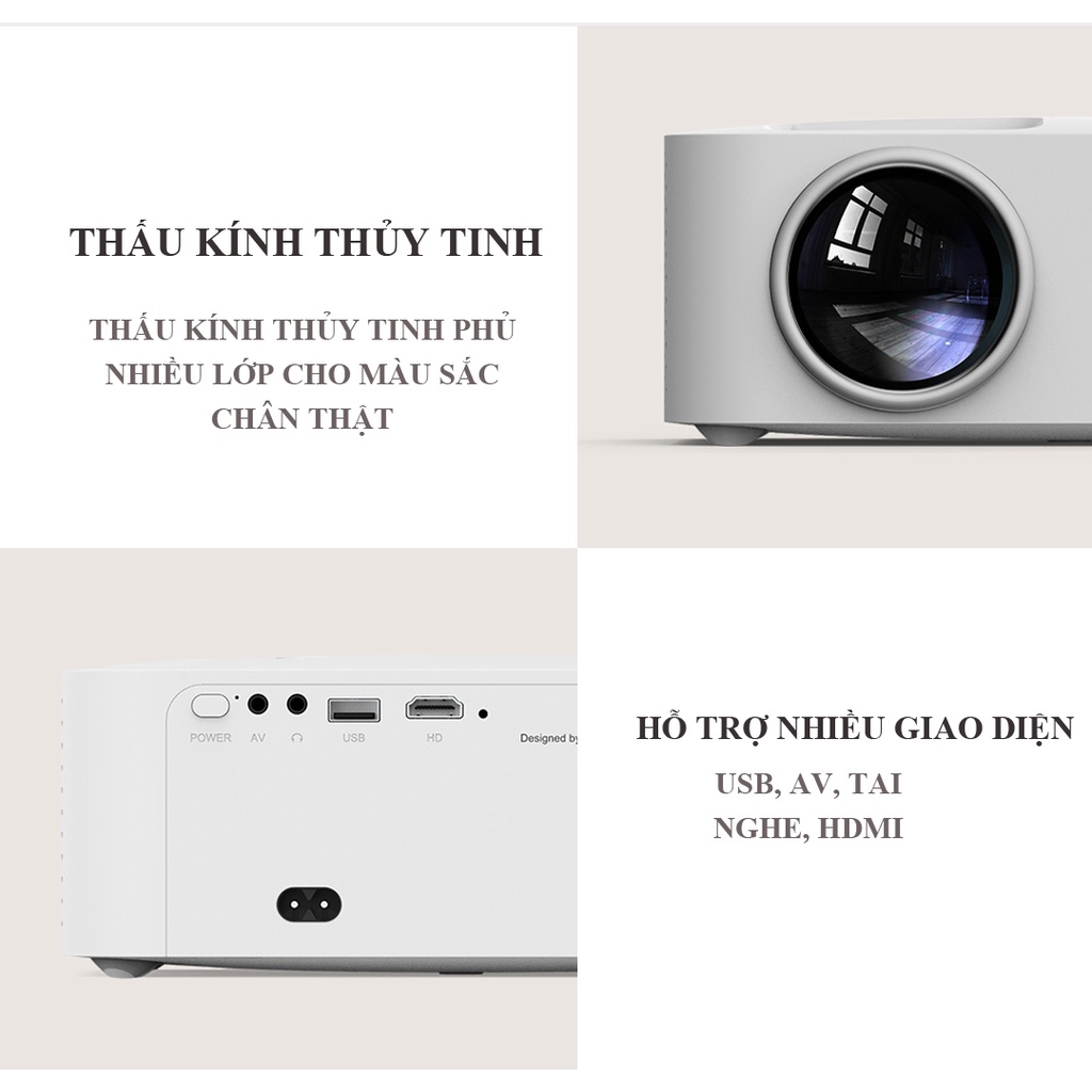 [QUỐC TẾ] Máy chiếu mini Xiaomi Wanbo X1, 120 inch Độ phân giải 1280x720 , kết nối không dây với điện thoại.