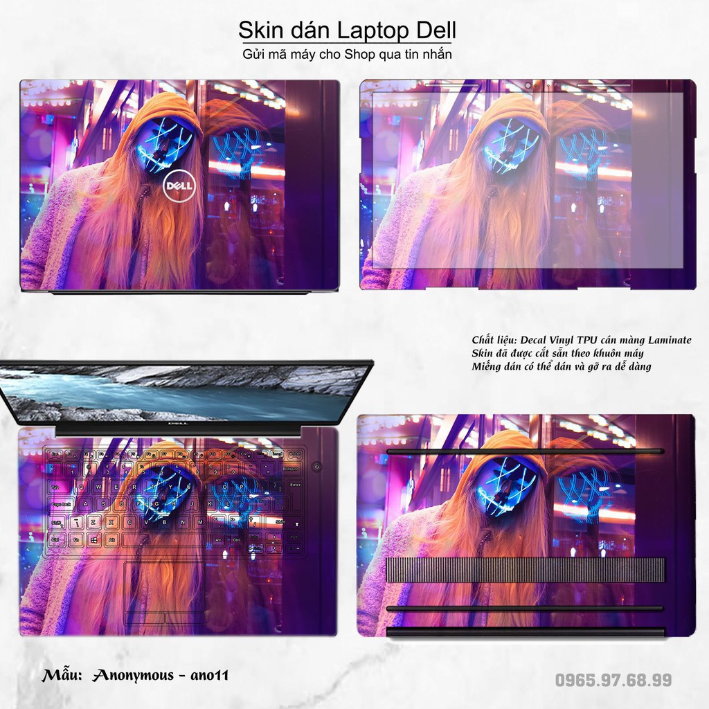 Skin dán Laptop Dell in hình Anonymous _nhiều mẫu 2 (inbox mã máy cho Shop)