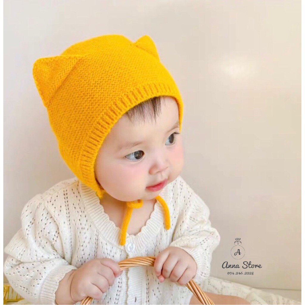 MUP 22 : Mũ len 2 tai kute cho bé 40-50cm