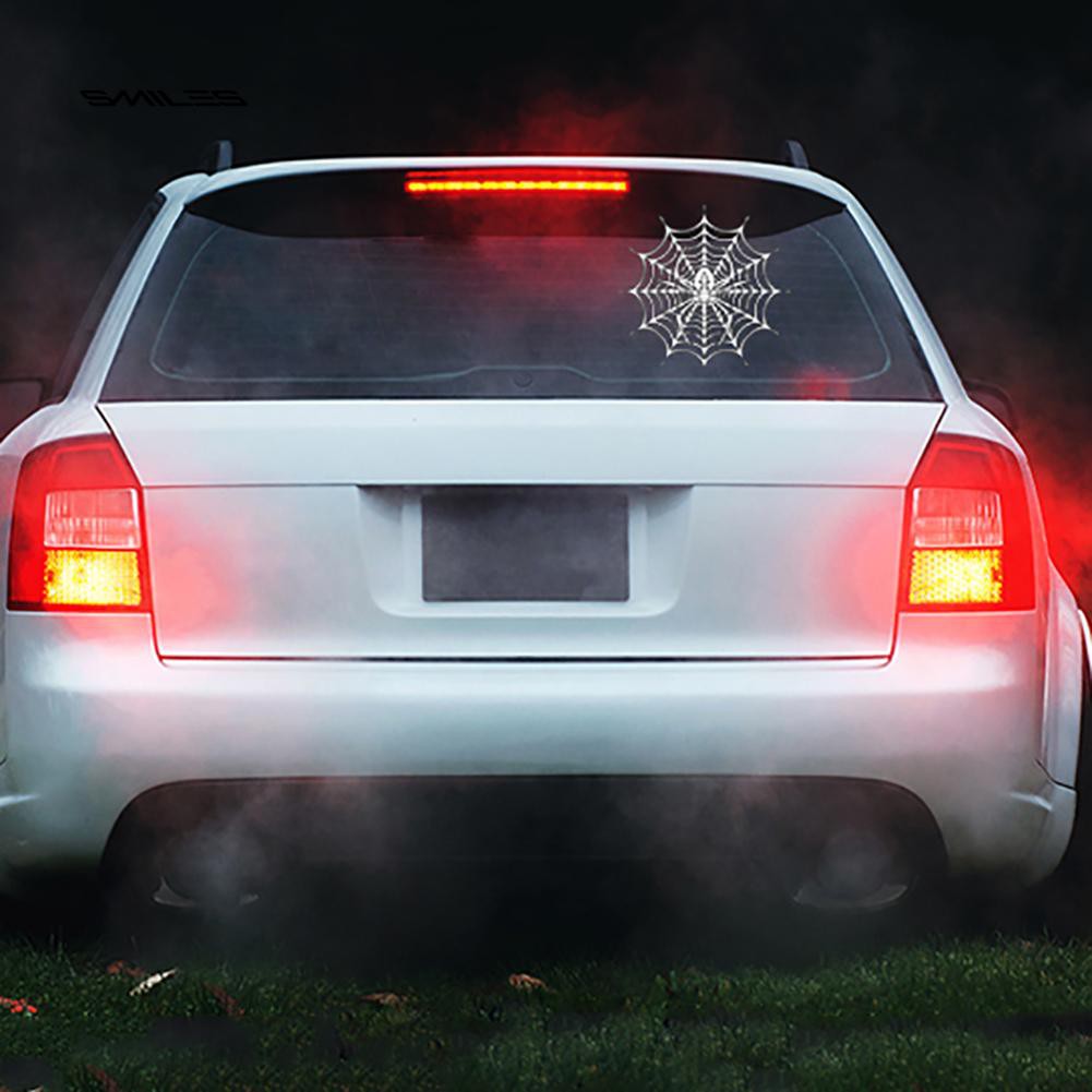❀Sm❀Decal DáN PhảN Quang HìNh MạNg NhệN Trang Trí Thân / CửA Sổ Xe Hơi