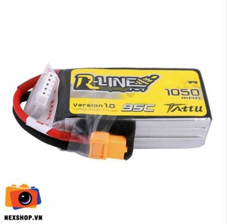 Tattu R-Line 1050mAh 95C 14.8V 4S1P Lipo Battery Pack with XT60 Plug