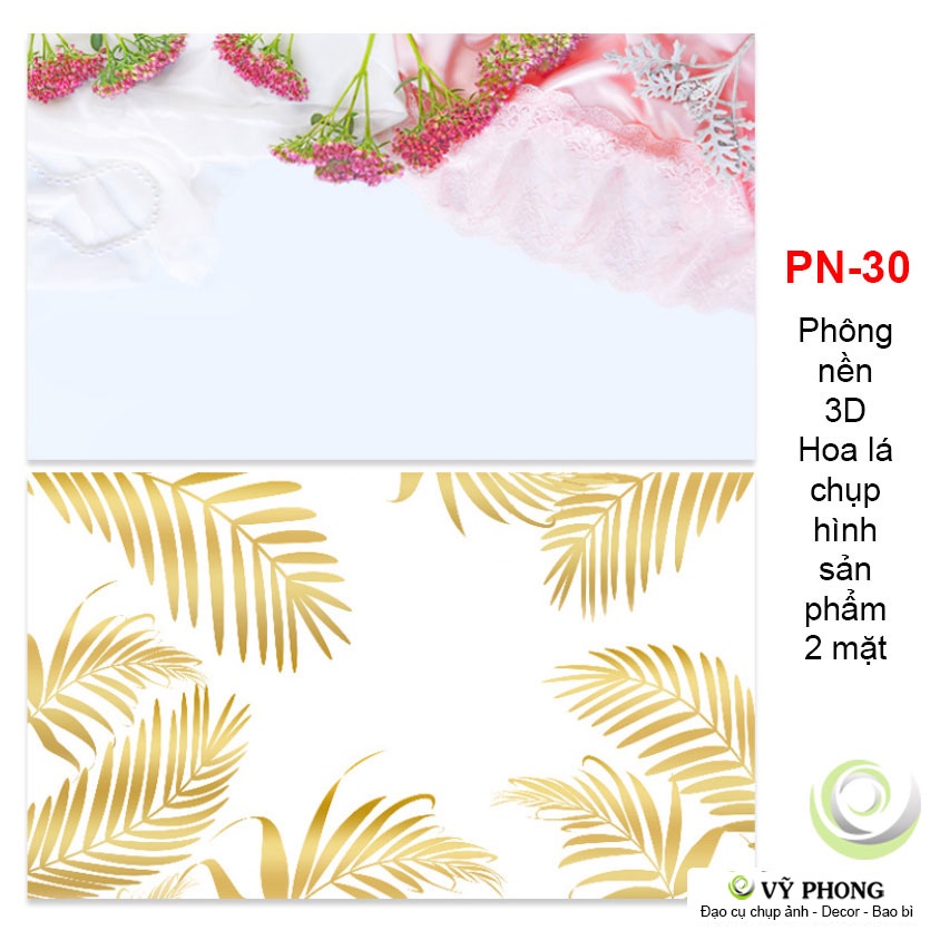 Phông nền chụp ảnh 2 mặt HOA LÁ 3D 57x85cm Đạo Cụ chụp hình sản phẩm PN-30