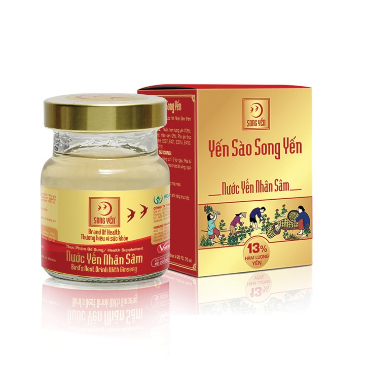 Nước Yến Nhân Sâm Song Yến lọ 70ml