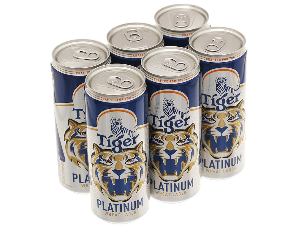 Thùng 24 lon bia lúa mì Tiger Platinum Wheat Lager 330ml/lon / Lốc 6 lon bia Tiger Platinum Wheat Lager 330ml