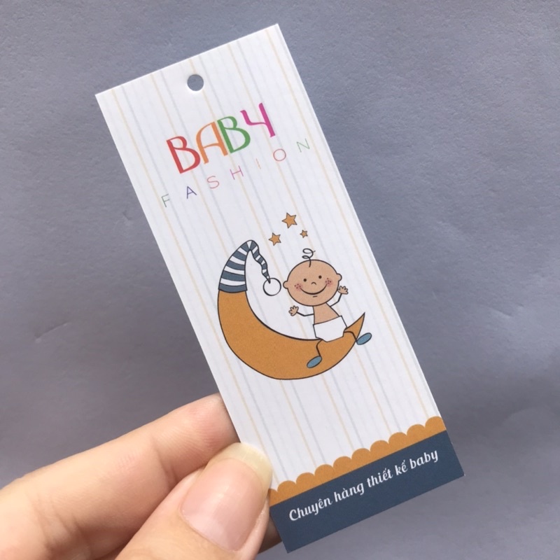 SET bộ 2 NHÃN MÁC TAG QUẦN ÁO-  - Giấy bìa cứng cán màng sang trọNG - set 100 bộ - mẫu 15
