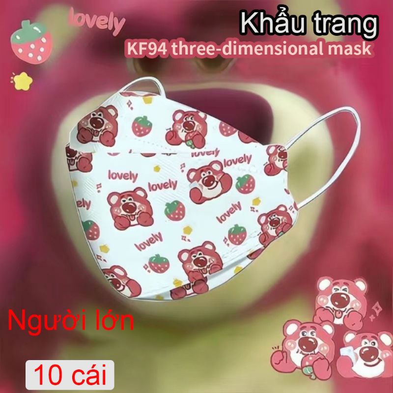 Tổng Hợp Mẫu Gấu Lotso Các Loại 5D, KF94 , 3D , Y Tế Cho Người Lớn [ Gói 10 Chiếc ]