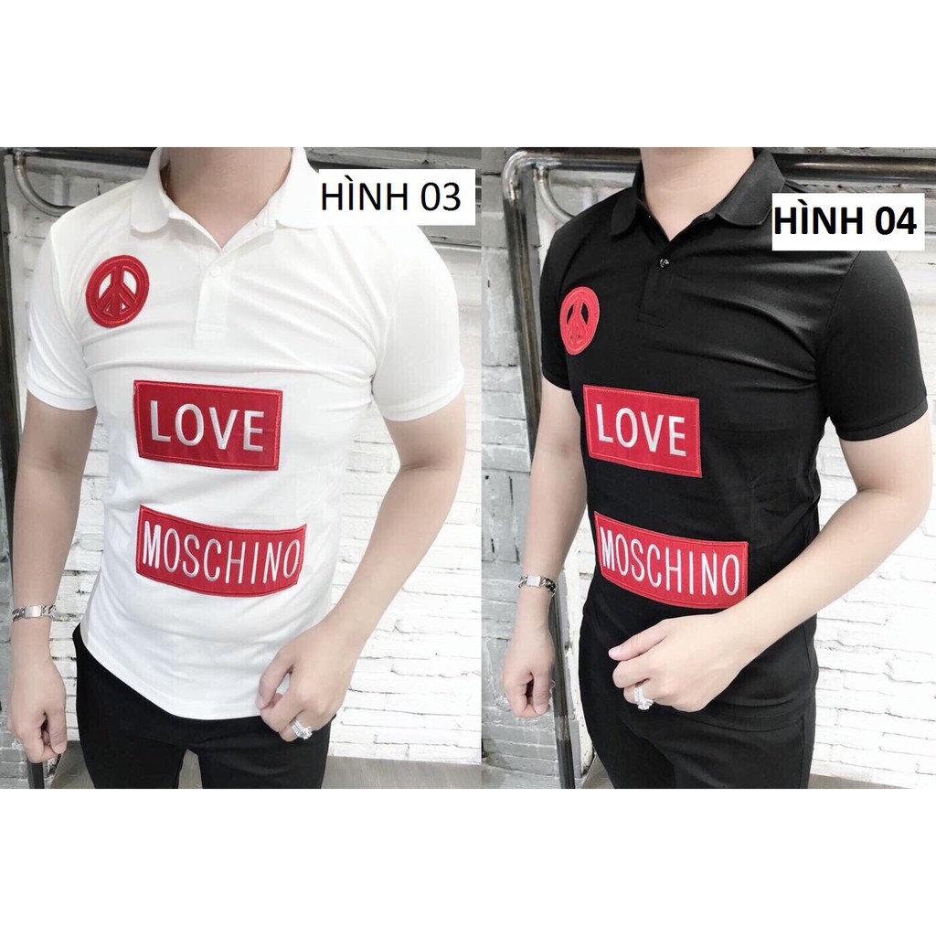 [S03] Áo thun nam cổ trụ Love Moschino cực chất-AT001