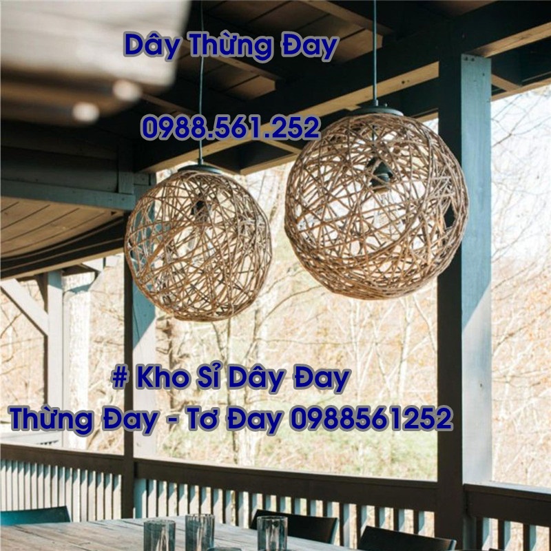 size 4mm - Cuộn 100m dây thừng đay gai, dây bố trang trí quán, tiệc, decor nhà cửa