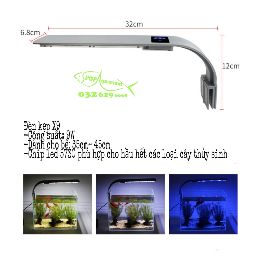 Đèn led kẹp siêu mỏng X5 Plus cho bể cá thủy sinh