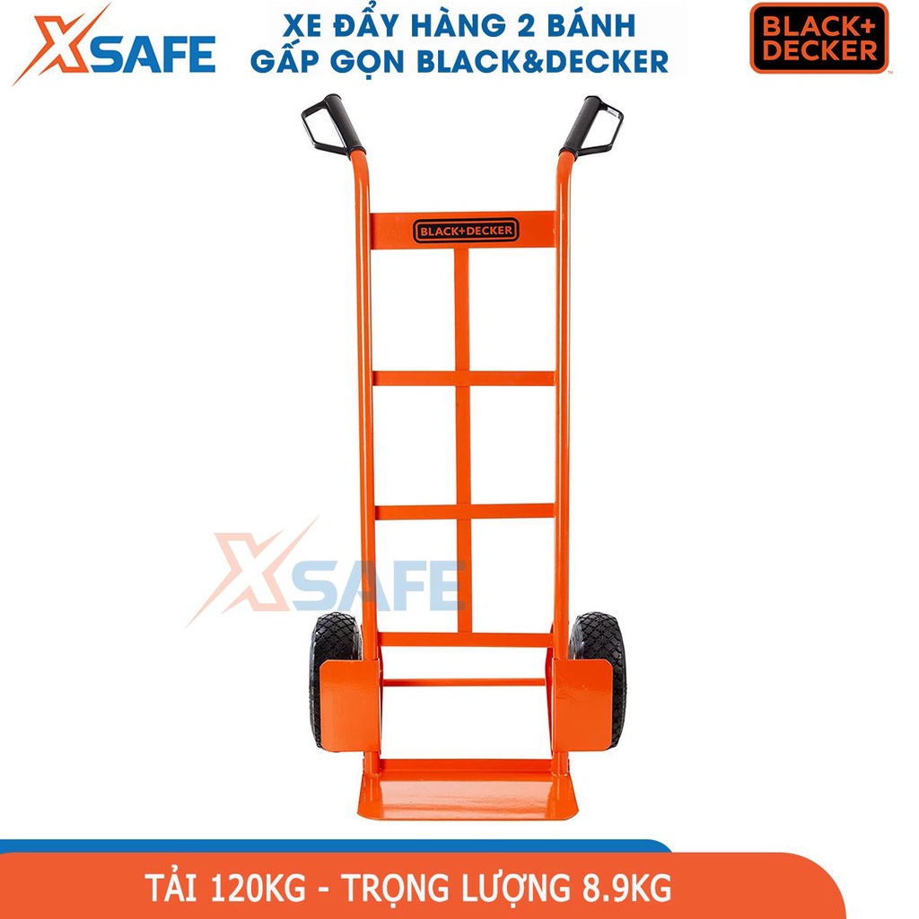 Xe đẩy hàng Black&amp;Decker BXWT-H301 Xe kéo hàng kích thước 520x1160x450mm tải trọng 120kg, hợp kim thép cao cấp - xsafe