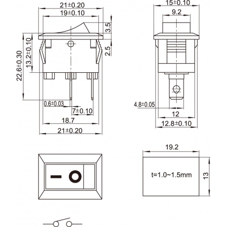 Công Tắc Bập Bênh 3A 10A 250V XL601 KDC1-11 KDC1-101 ❤️ Nút bật tắt tiện dụng cho thiết bị