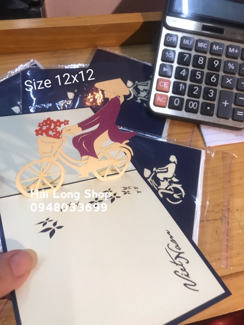 Cô Gái đi Xe Đạp - Girl  - Thiệp 3D ( VN ) | BigBuy360 - bigbuy360.vn