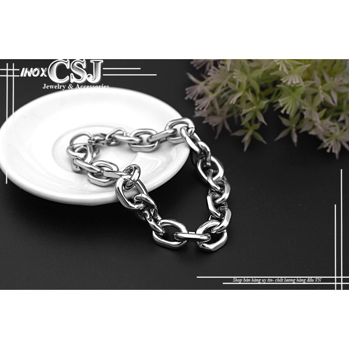 Lắc tay nam inox chữ cong to đại 10ly cực ngầu LN081