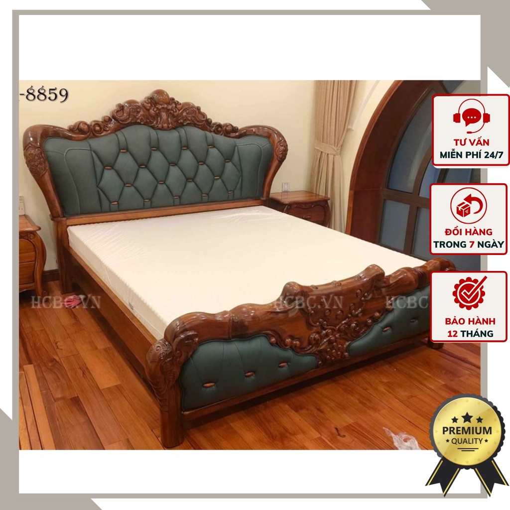 GIƯỜNG VOI GỖ MUN TÂN CỔ ĐIỂN ĐẲNG CẤP BED-M-VOI-X-8859-2x2.2m.