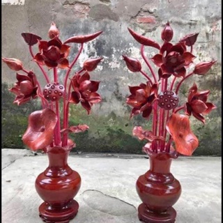 Hoa sen gỗ hương 1 bình