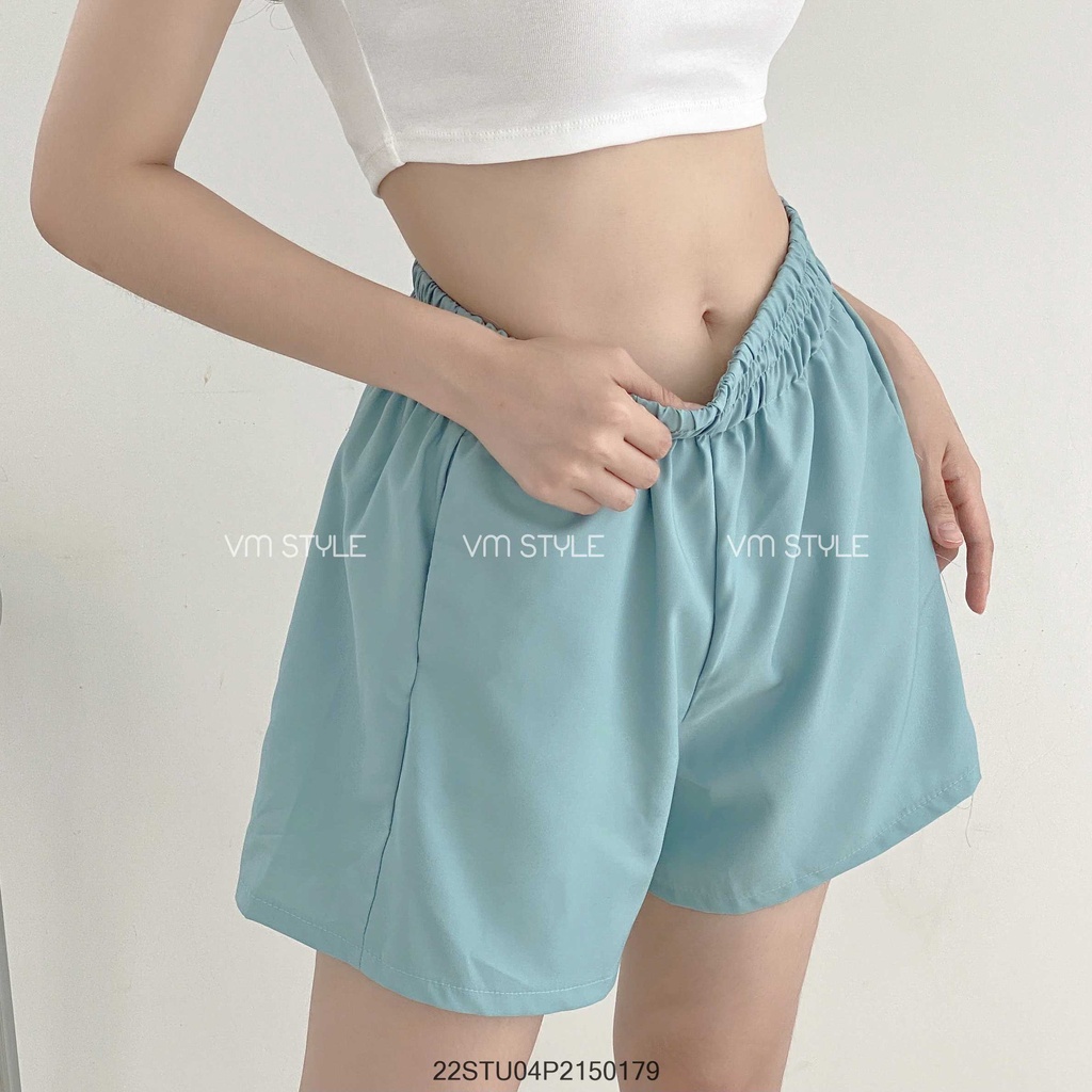 Quần short nữ VMSTYLE lưng thun bản to ống rộng phối túi 43 - QSU00012