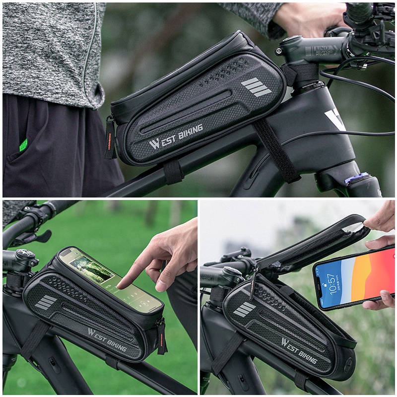 [Fulfilled by Shopee]Túi treo sườn xe đạp WEST BIKING chống thấm nước cho điện thoại cảm ứng 7.0Inch túi xe đạp