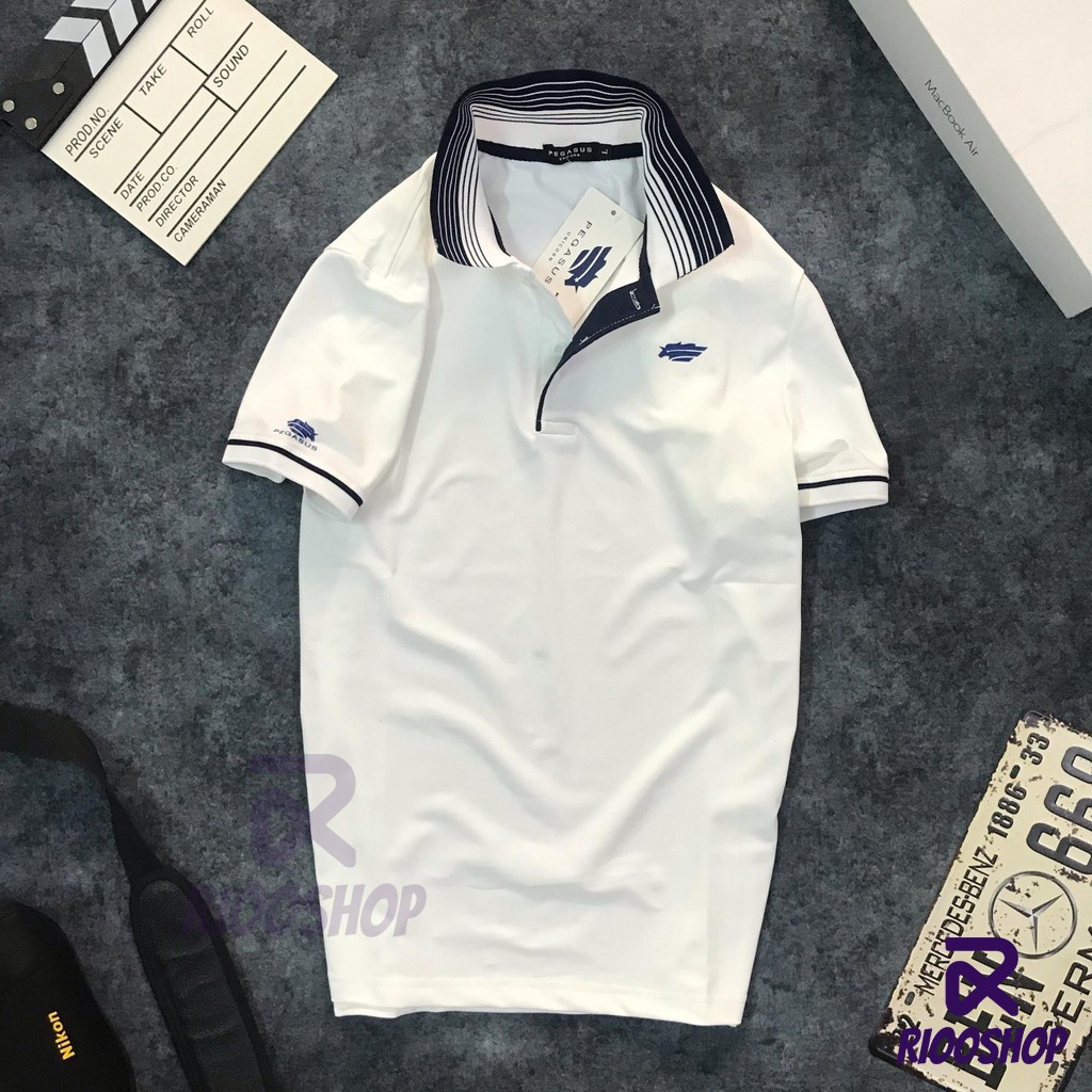 Áo polo nam basic, áo phông nam có cổ vnxk trắng, xanh đen đẹp, cộc tay, bigsize, form regular, vải dày RIOOSHOP RSP001