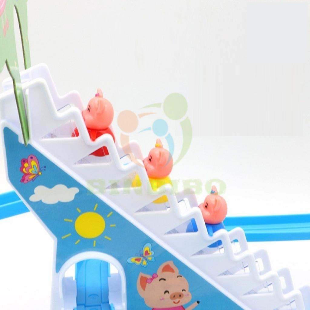 Vịt heo peppa leo cầu thang  đồ chơi vui nhộn cho bé có âm thanh ánh sáng