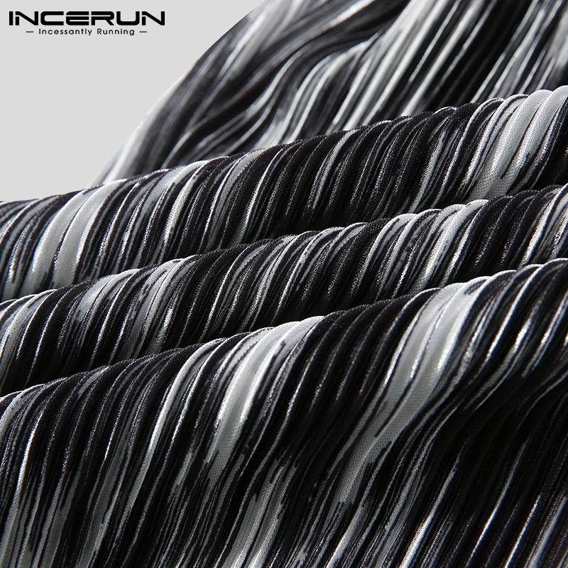 Quần dài INCERUN dáng rộng ống suông lưng thun in họa tiết đơn giản thời trang cho nam