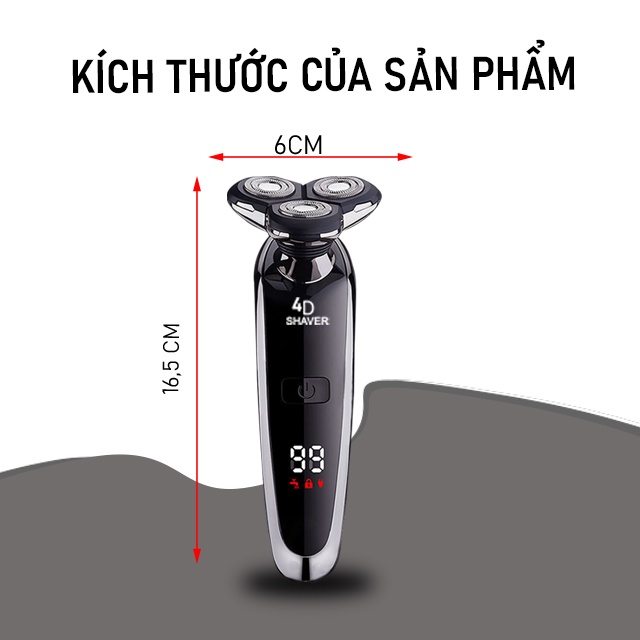 Máy cạo râu 4 in 1 đa năng 3 lưỡi kép Rayco, Máy cạo râu cạo sát, êm, sạc pin nhanh, chống nước bảo hành 12 tháng- MCR01