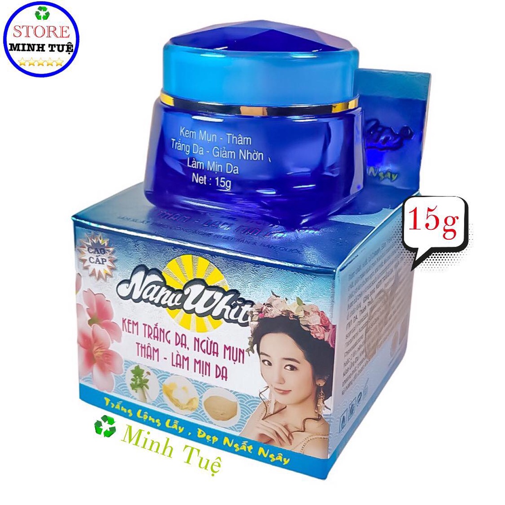 Kem mụn, giảm thâm, trắng da, giảm nhờn, làm mịn da, giúp da trắng hồng như ý Nano White 15g