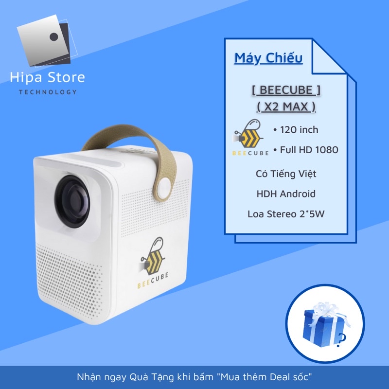 Máy Chiếu BeeCube X2 Max, Máy Chiếu Mini Full HD 1080 Hệ Điều Hành Android - Bảo Hành 12 Tháng | Hipa Store