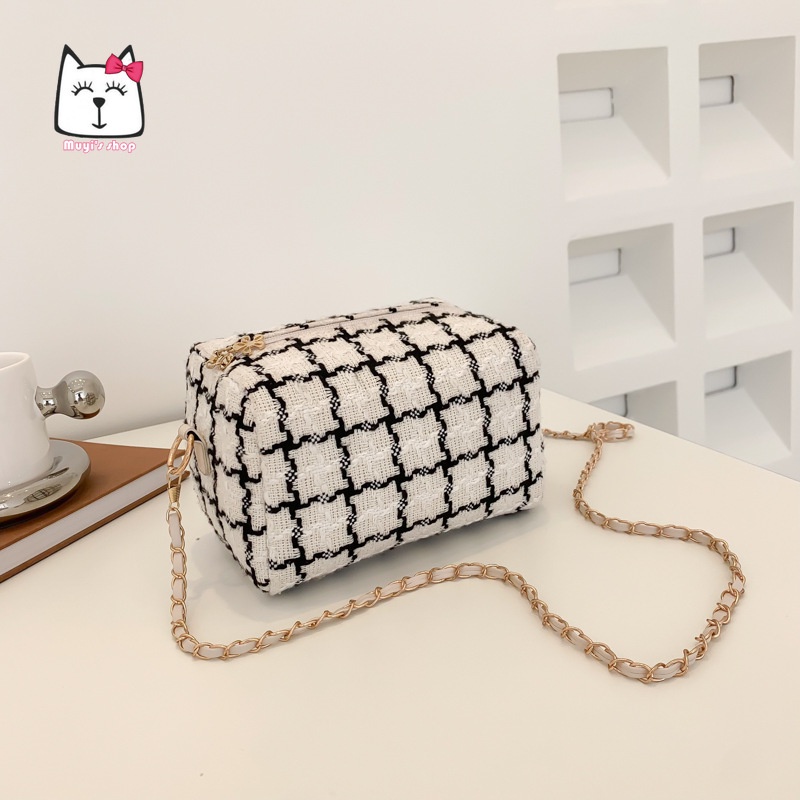 Túi Đeo Vai Màu Trắng Đen Thời Trang Mùa Hè 2022 Cho Nữ