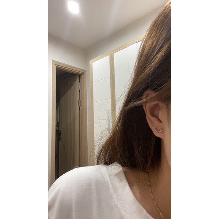 Bông tai nữ nụ cười smile đính đá chuẩn bạc ta sáng đẹp - Kho sỉ bạc Nhất Linh