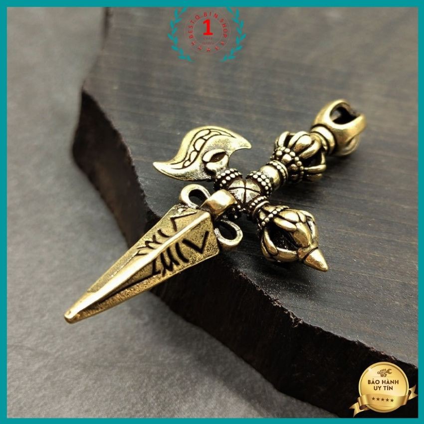 Tượng trang trí móc treo Kim Cang thiết Chùy chất liệu đồng thau chế tác thủ công đem lại nhiều may mắn hộ thể tài lộc