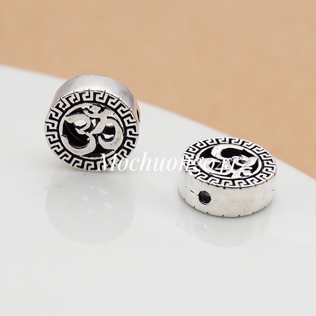 [S925] Charm bạc tròn bánh xe chữ Om - MH277